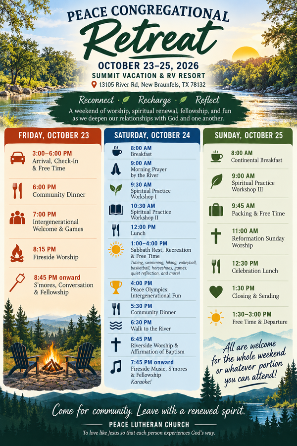 Congregational Retreat Weekend Schedule