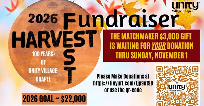 Thru Sunday 11/1/26 - Let's Meet Our HarvestFest Goal Of $22k With Another Match Opportunity! Double Your Donation!! (up to $3,000!)