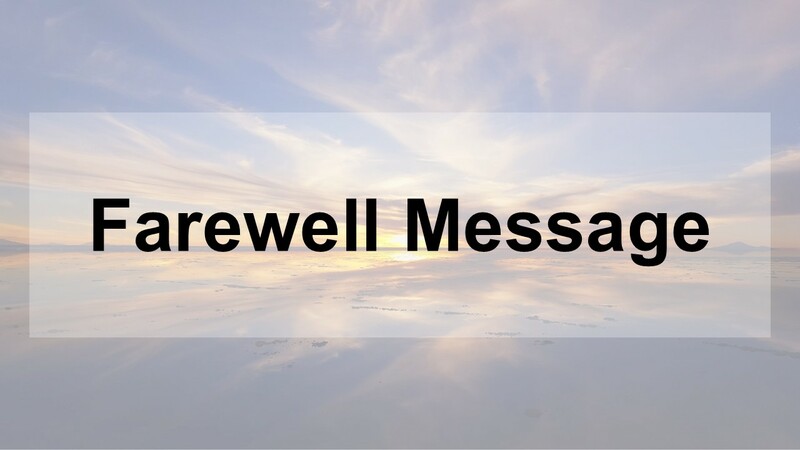 Interim Pastor Simmons Farewell Sermon