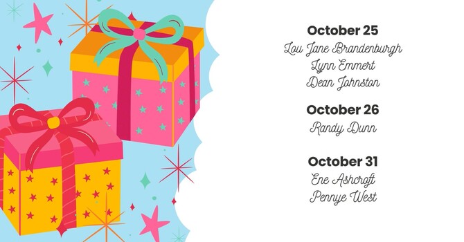 Birthdays October 25 - 31 image