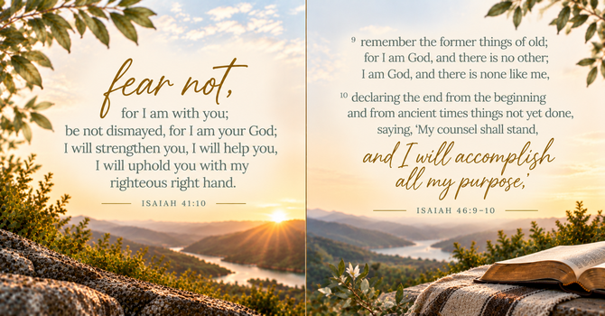 Isaiah 41:10 & Isaiah 46:9–10 image