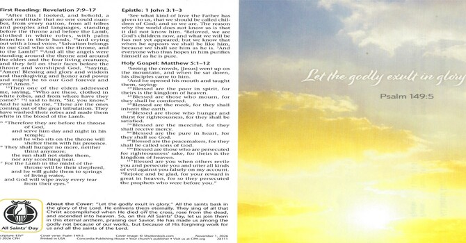 Worship Service Bulletin - All Saints' Day
