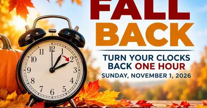 Daylight Savings Ends Nov. 1