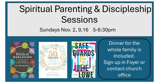 Spiritual Parenting and Discipleship Sessions