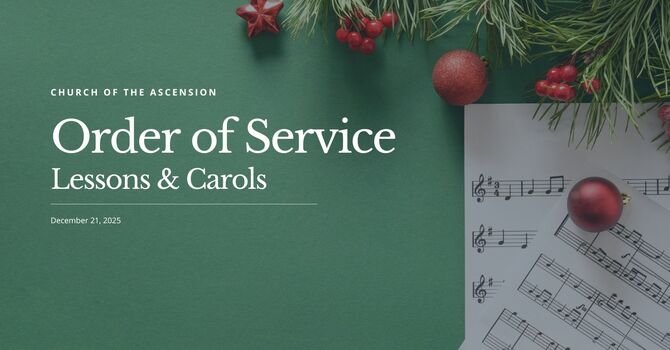Order of Service: Sunday, December 21