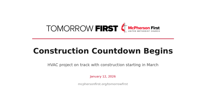 Tomorrow First Update: Construction Countdown Begins