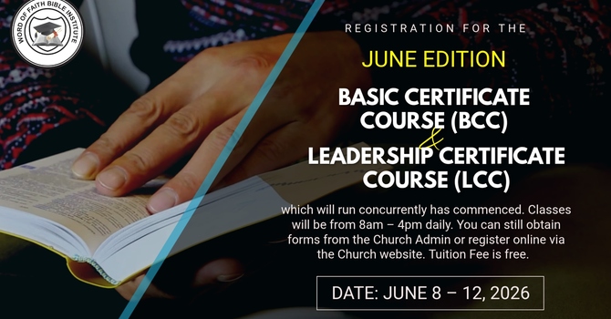 WOFBI Basic & Leadership Certificate Course (BCC & LCC) 