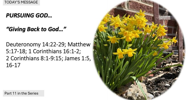 “Giving Back to God”