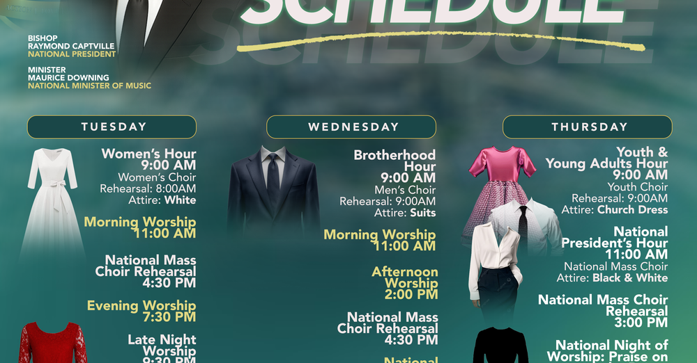 National Music Ministry Rehearsal Schedule