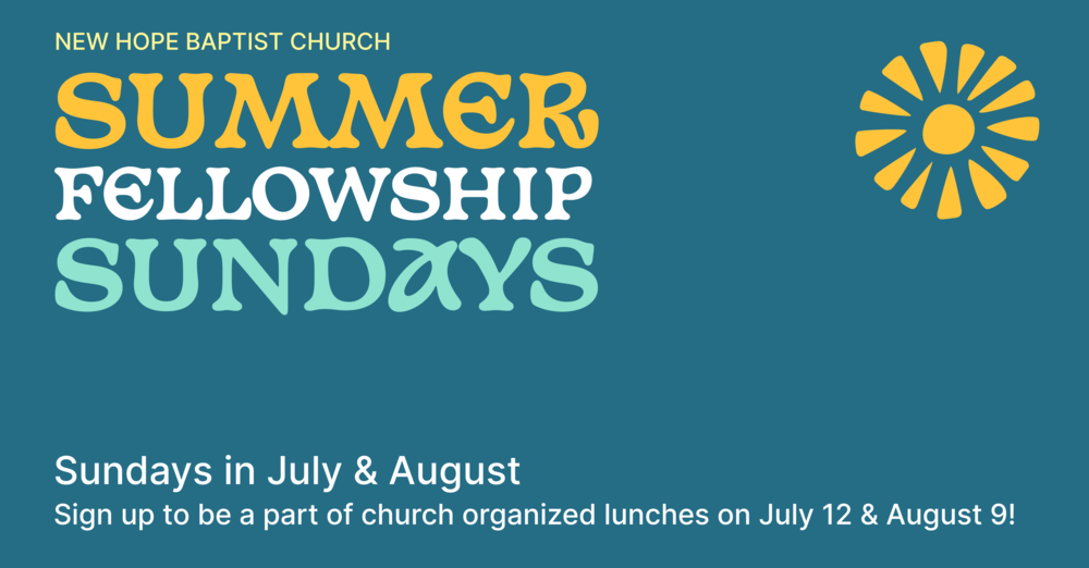 Summer Fellowship Sundays