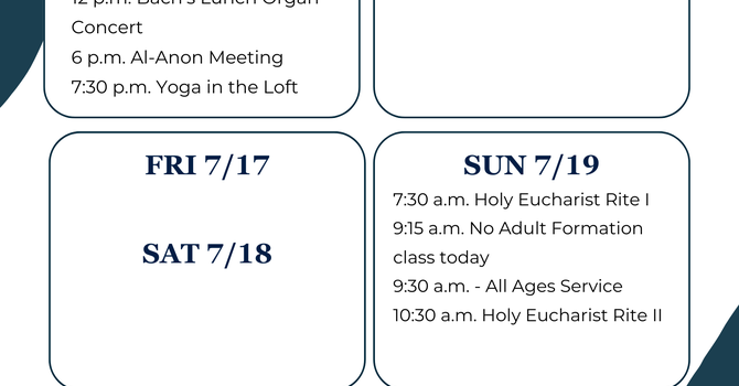 This Week at a Glance