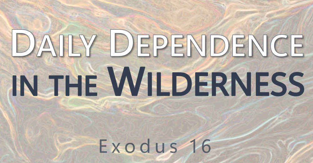 This Sunday's Message... "Daily Dependence in the Wilderness"