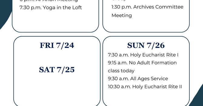 This Week at a Glance
