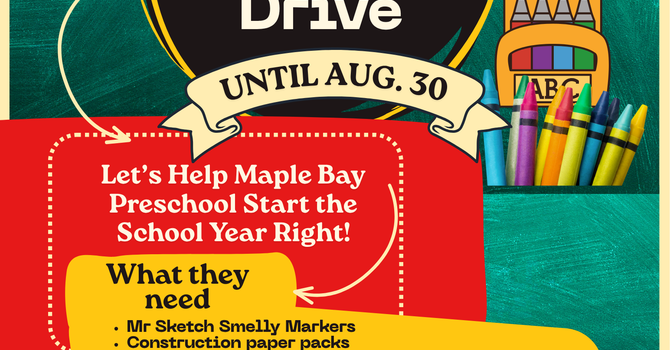 Maple Bay Preschool School Supply Drive