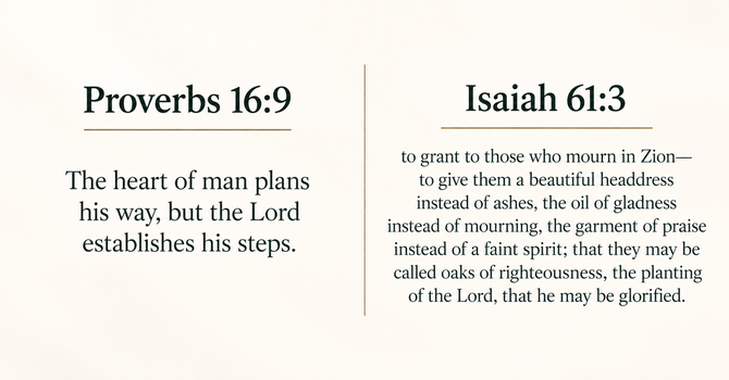 Proverbs 16:9 & Isaiah 61:3 image