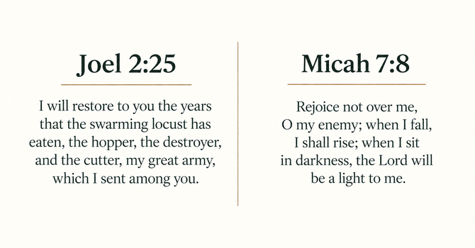 Joel 2:25 & Micah 7:8 image