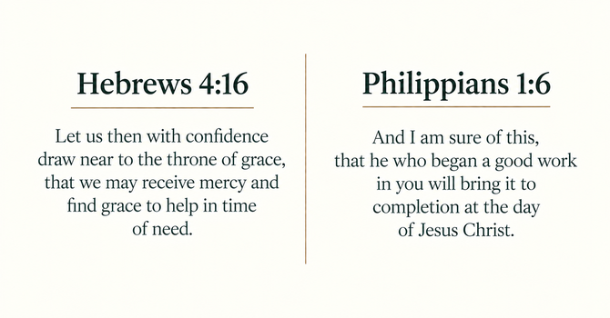 Hebrews 4:16 & Philippians 1:6 image
