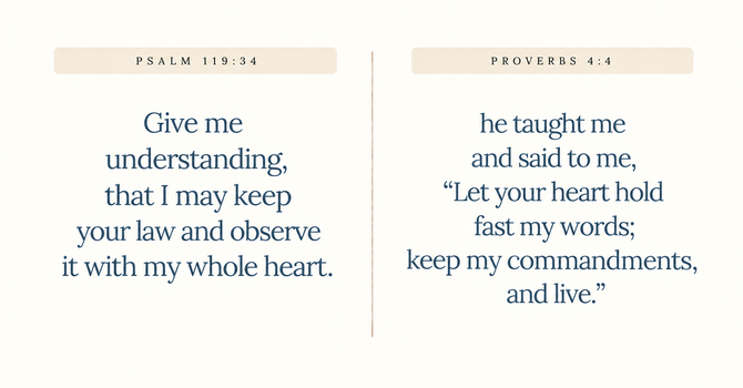 Psalm 119:34 & Proverbs 4:4  image
