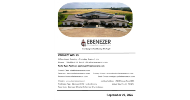 September 27, 2026 Bulletin