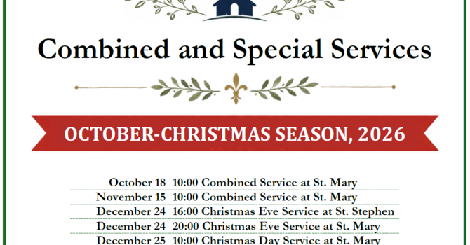 Combined & Special Services: October-Christmas 2026
