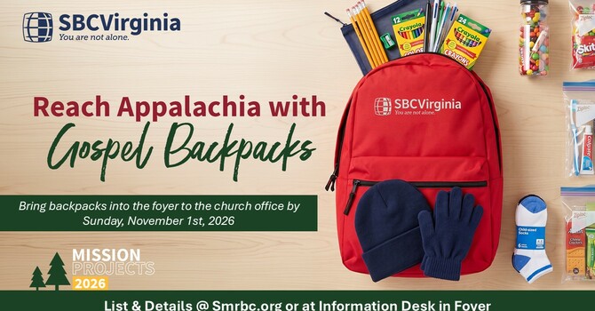 2026 Gospel Backpacks for Appalachia