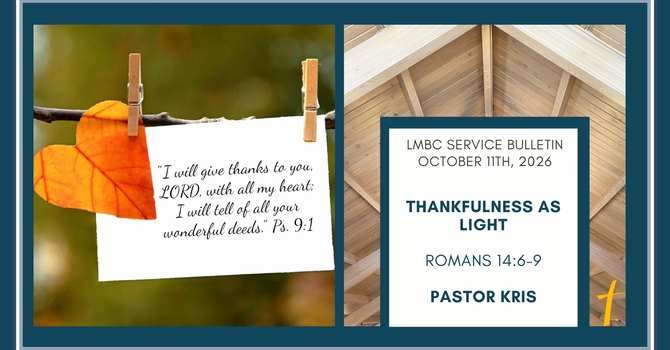 Bulletin for Sunday, October 11th, 2026
