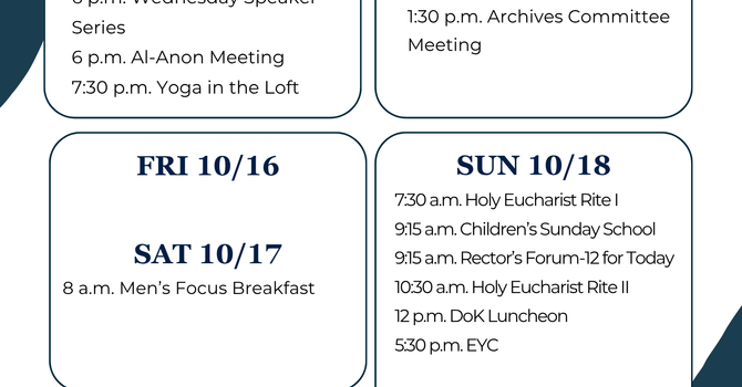 This Week at a Glance