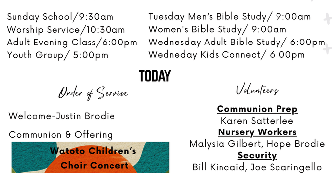 Sunday Bulletin image